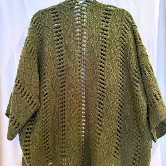 Olive green open knit cardigan - Picture 5 of 5